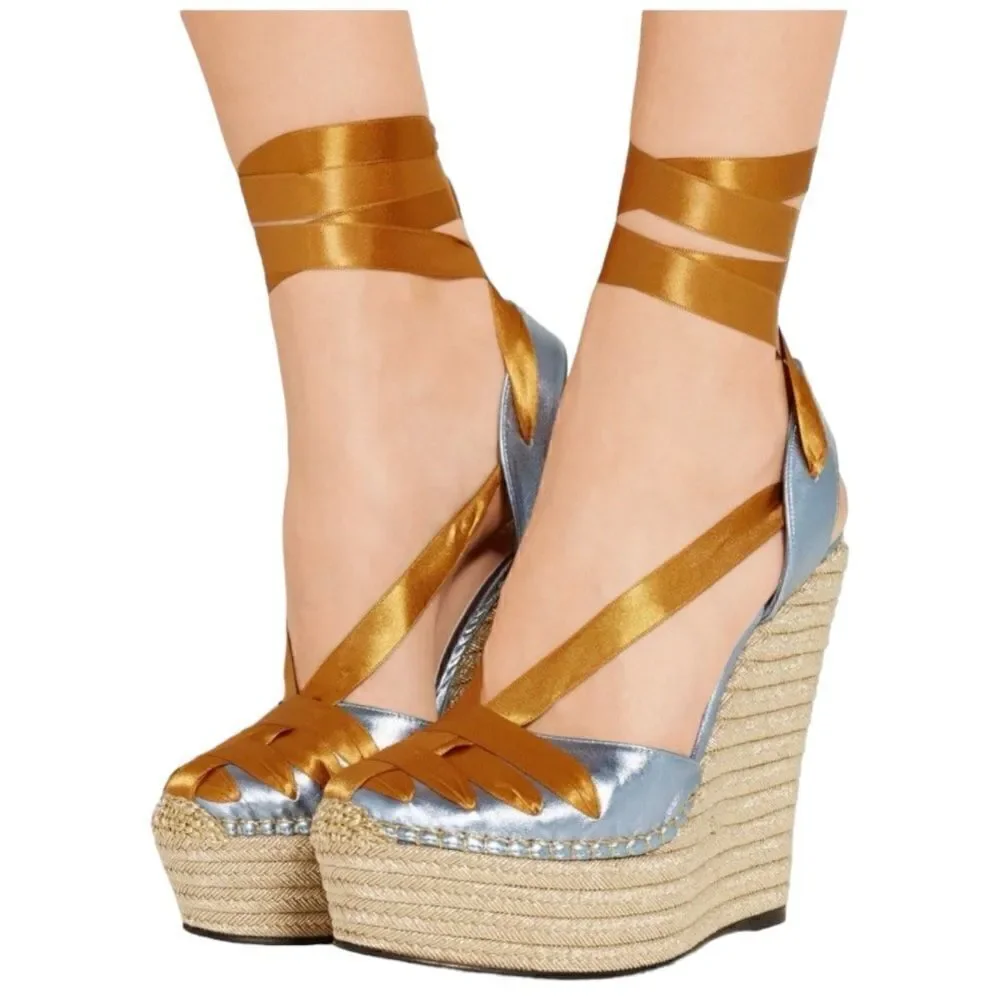 GUCCI Lilibeth leather espadrilles Size 40